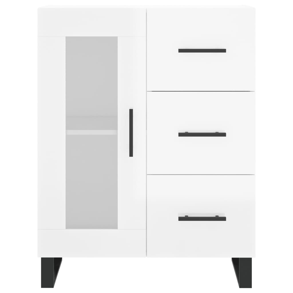 Dressoir 69,5x34x90 cm bewerkt hout hoogglans wit is nu te koop bij PeponiXL, paradijselijk wonen!