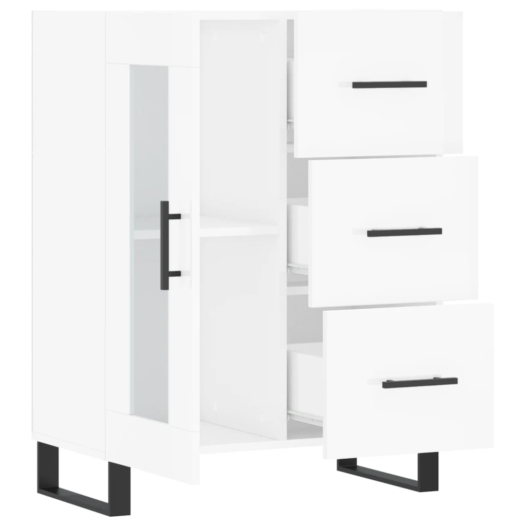 Dressoir 69,5x34x90 cm bewerkt hout hoogglans wit is nu te koop bij PeponiXL, paradijselijk wonen!