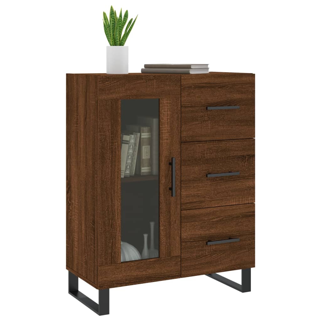 Dressoir 69,5x34x90 cm bewerkt hout bruin eikenkleur is nu te koop bij PeponiXL, paradijselijk wonen!