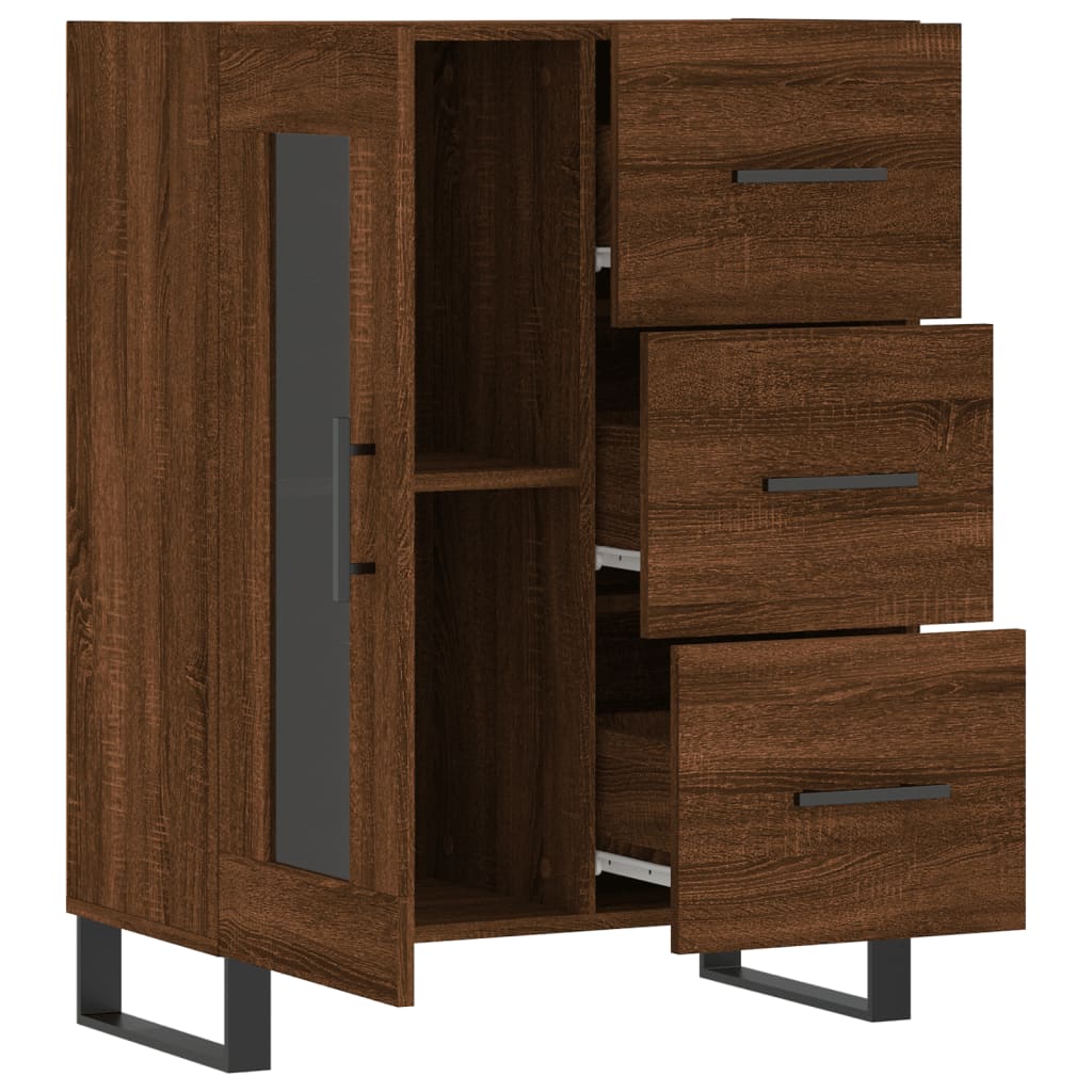 Dressoir 69,5x34x90 cm bewerkt hout bruin eikenkleur is nu te koop bij PeponiXL, paradijselijk wonen!