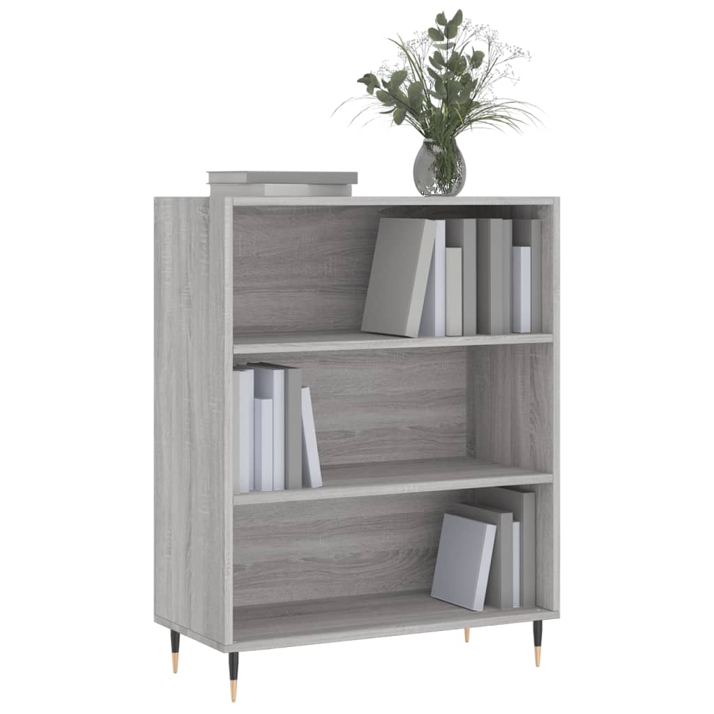 Boekenkast 69,5x32,5x90 cm bewerkt hout grijs sonoma eikenkleur is nu te koop bij PeponiXL, paradijselijk wonen!