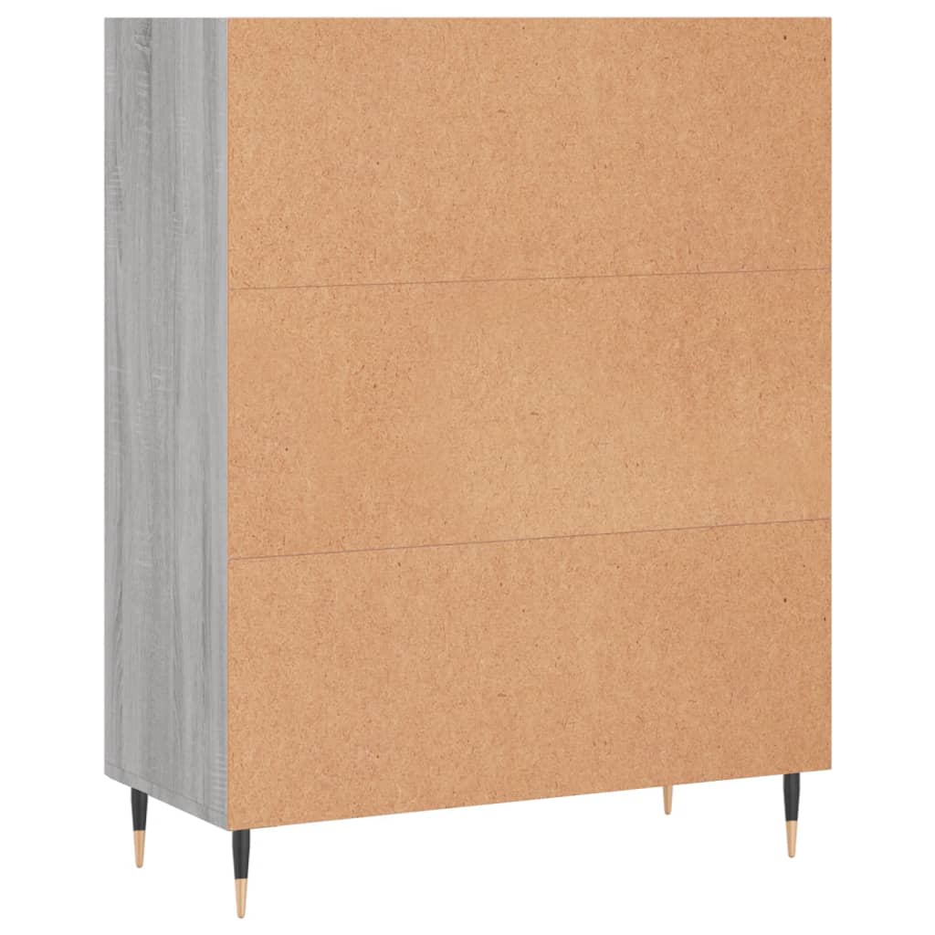 Boekenkast 69,5x32,5x90 cm bewerkt hout grijs sonoma eikenkleur is nu te koop bij PeponiXL, paradijselijk wonen!