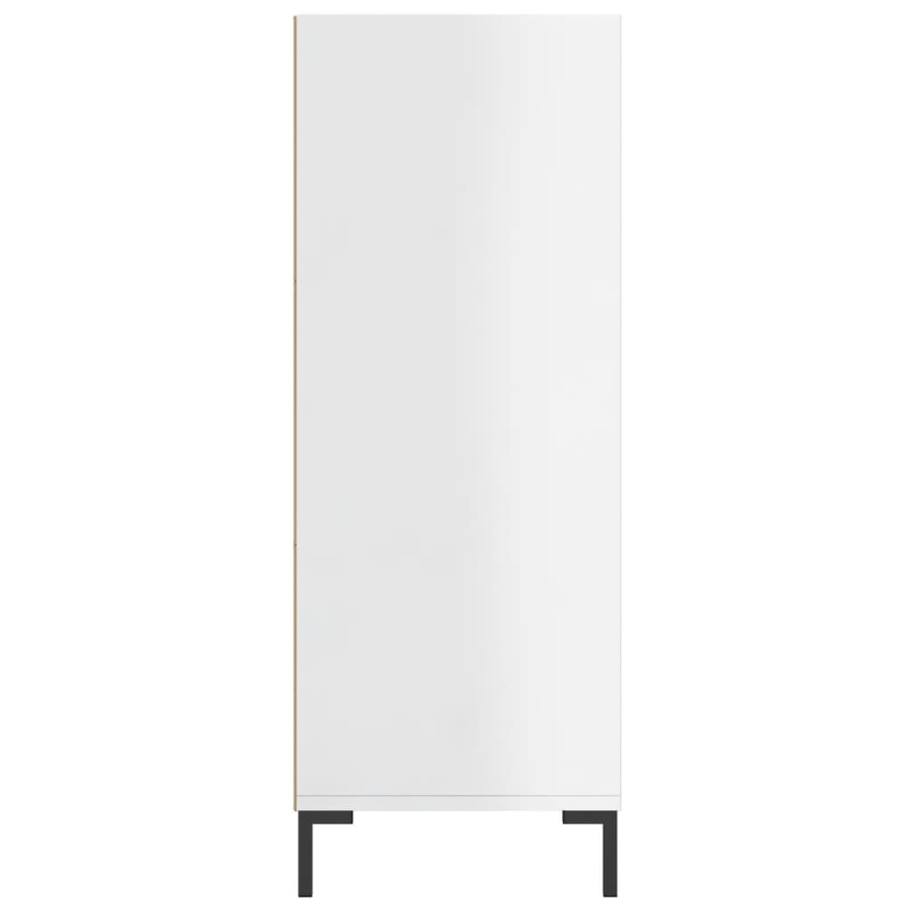 Boekenkast 69,5x32,5x90 cm bewerkt hout hoogglans wit is nu te koop bij PeponiXL, paradijselijk wonen!