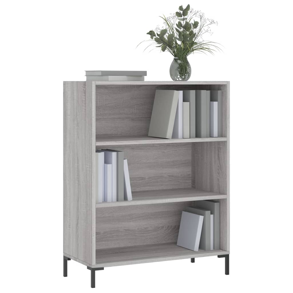 Boekenkast 69,5x32,5x90 cm bewerkt hout grijs sonoma eikenkleur is nu te koop bij PeponiXL, paradijselijk wonen!