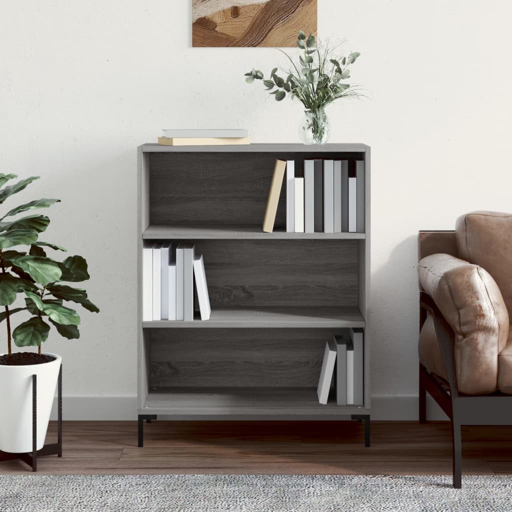 Boekenkast 69,5x32,5x90 cm bewerkt hout grijs sonoma eikenkleur is nu te koop bij PeponiXL, paradijselijk wonen!