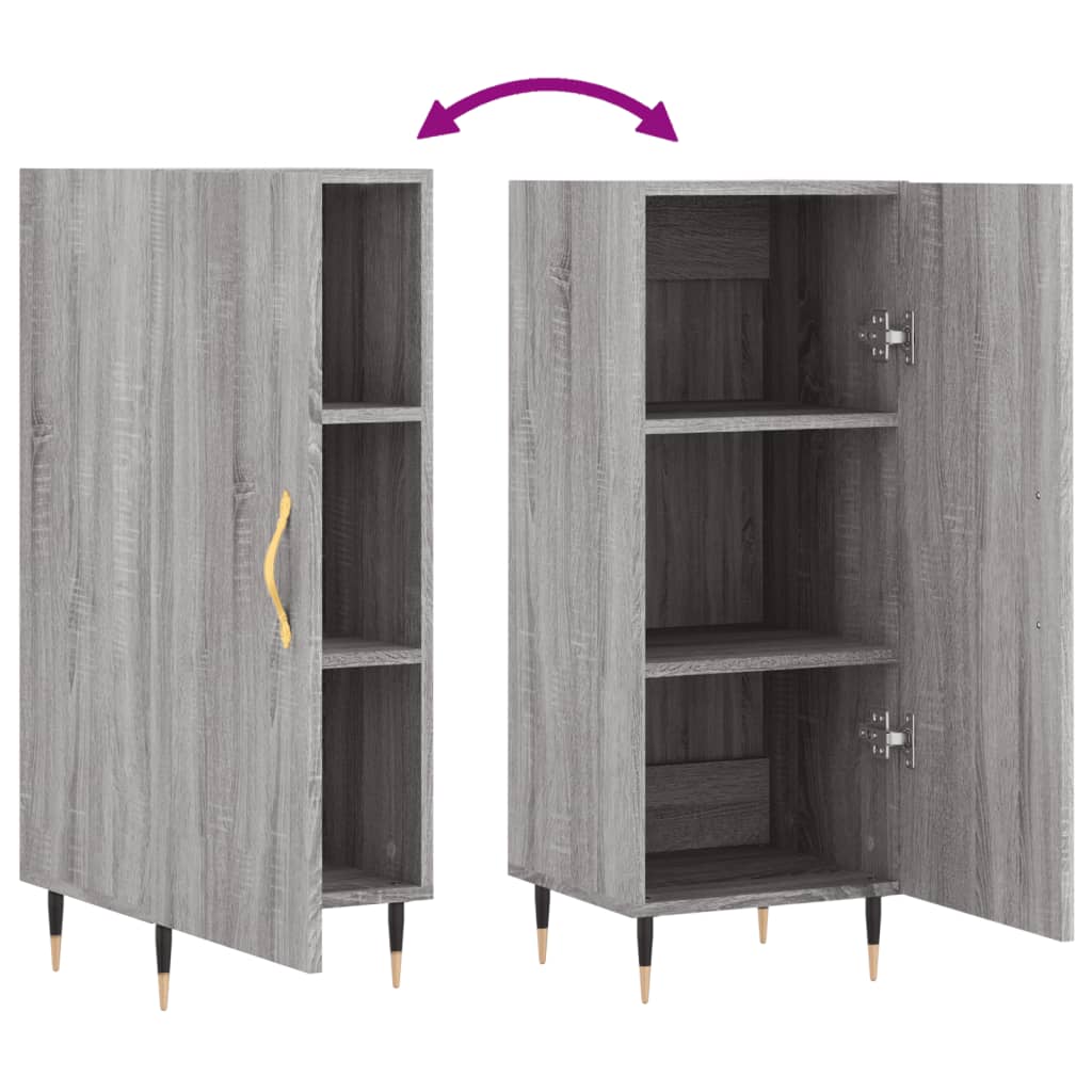 Dressoir 34,5x34x90 cm bewerkt hout grijs sonoma eikenkleurig is nu te koop bij PeponiXL, paradijselijk wonen!