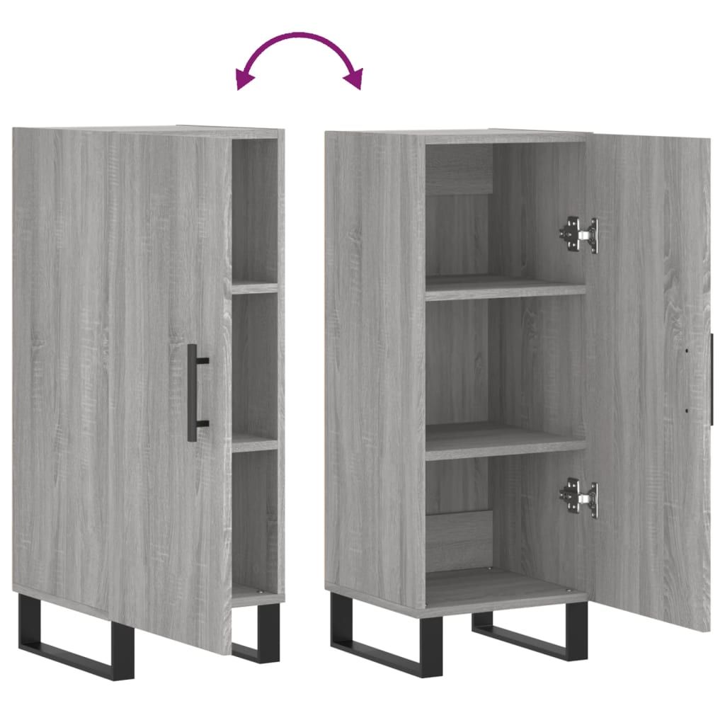 Dressoir 34,5x34x90 cm bewerkt hout grijs sonoma eikenkleurig is nu te koop bij PeponiXL, paradijselijk wonen!