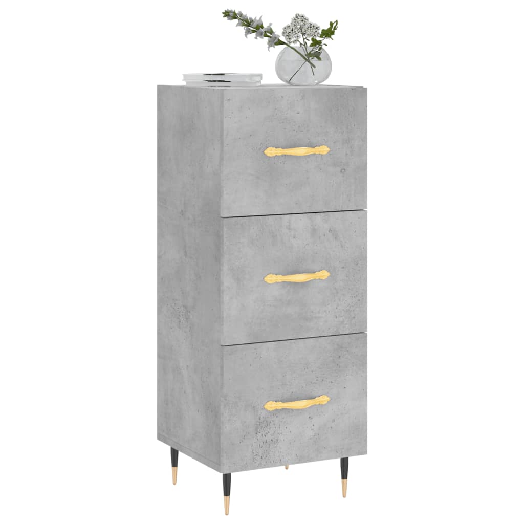 Dressoir 34,5x34x90 cm bewerkt hout betongrijs is nu te koop bij PeponiXL, paradijselijk wonen!
