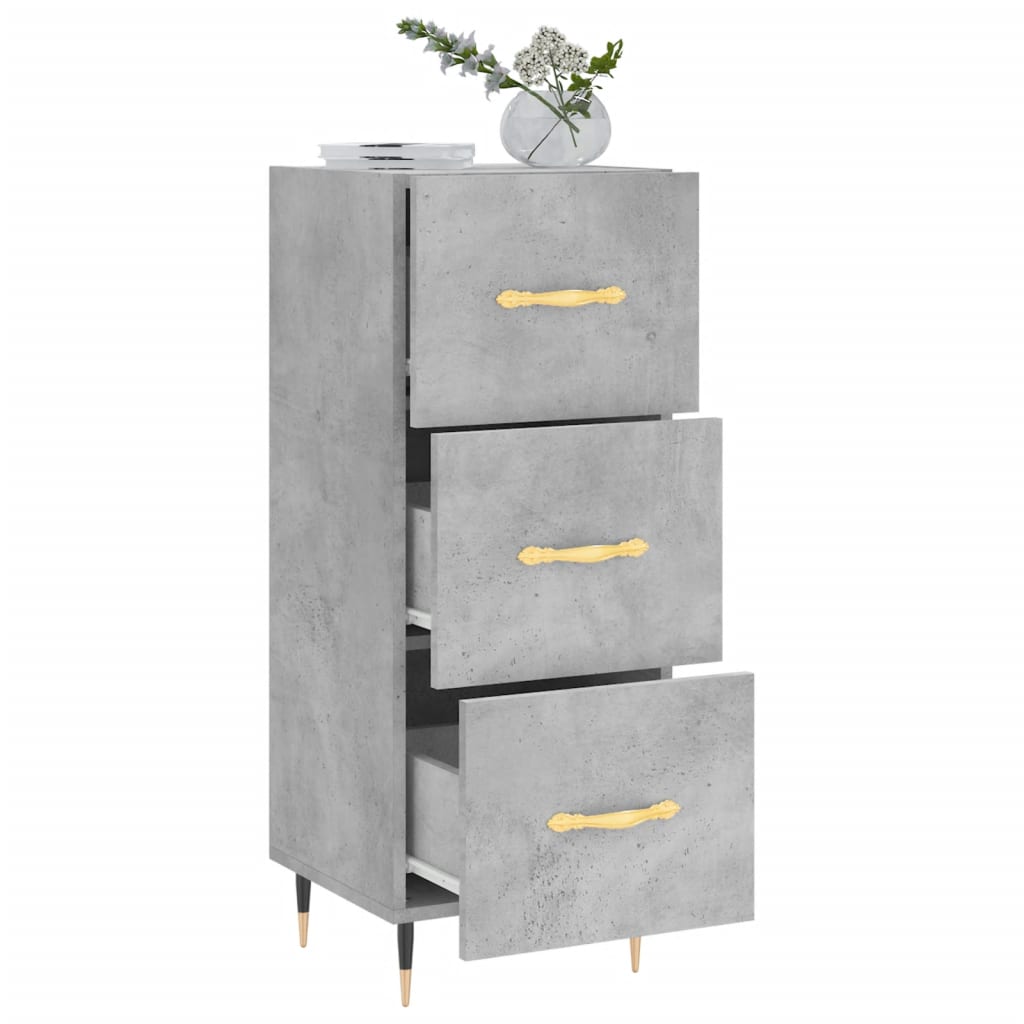 Dressoir 34,5x34x90 cm bewerkt hout betongrijs is nu te koop bij PeponiXL, paradijselijk wonen!