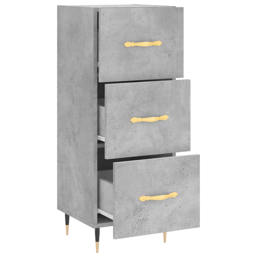 Dressoir 34,5x34x90 cm bewerkt hout betongrijs is nu te koop bij PeponiXL, paradijselijk wonen!