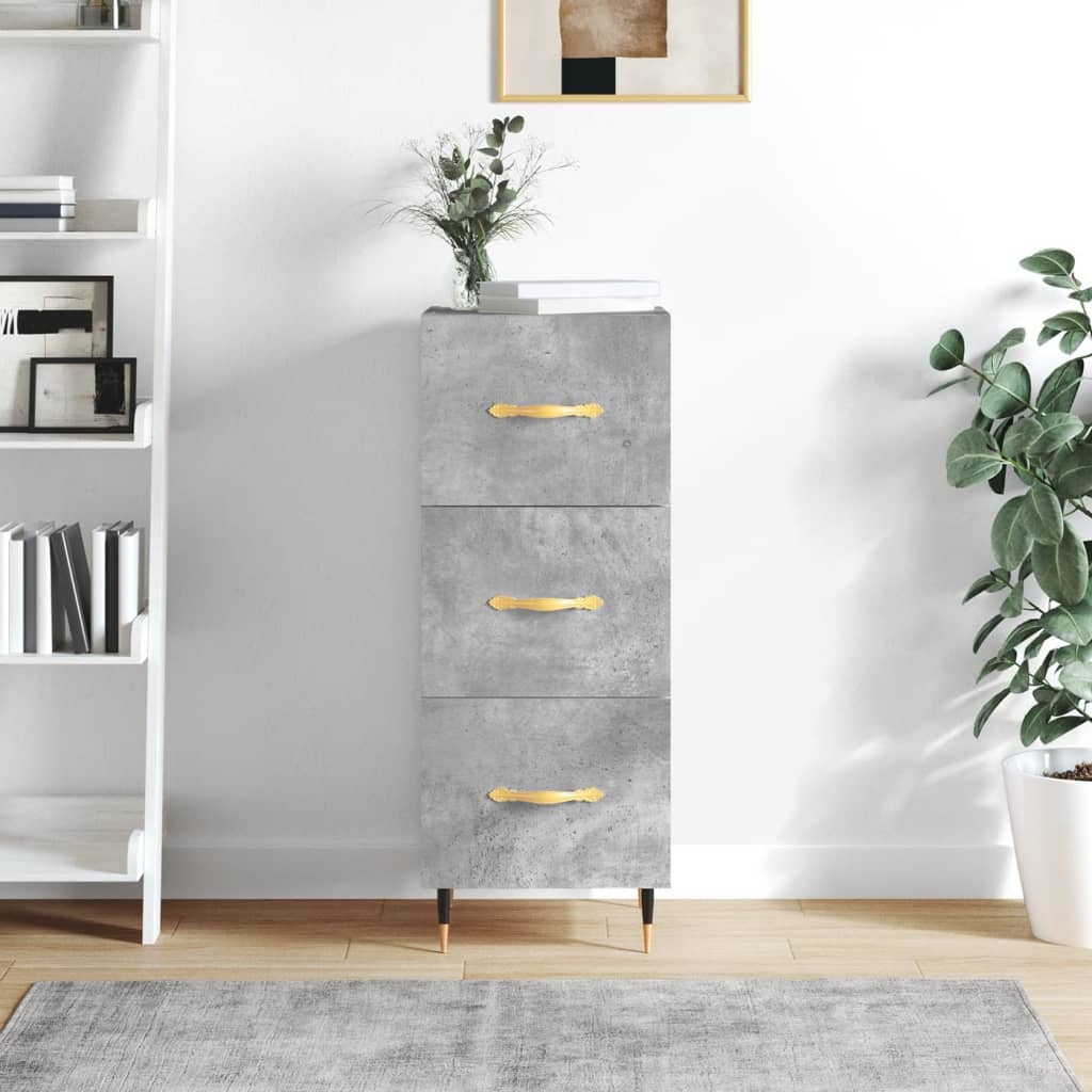 Dressoir 34,5x34x90 cm bewerkt hout betongrijs is nu te koop bij PeponiXL, paradijselijk wonen!