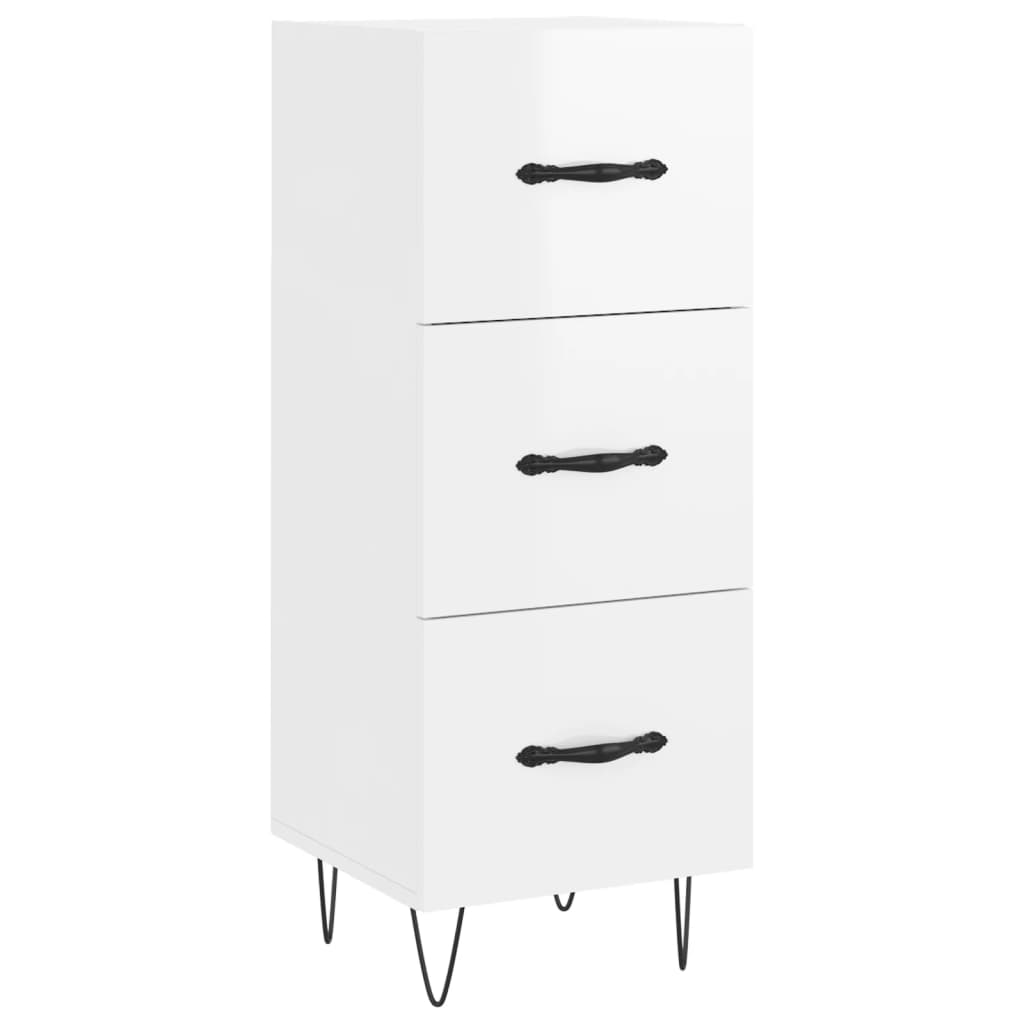 Dressoir 34,5x34x90 cm bewerkt hout hoogglans wit is nu te koop bij PeponiXL, paradijselijk wonen!