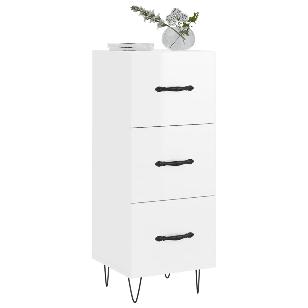 Dressoir 34,5x34x90 cm bewerkt hout hoogglans wit is nu te koop bij PeponiXL, paradijselijk wonen!