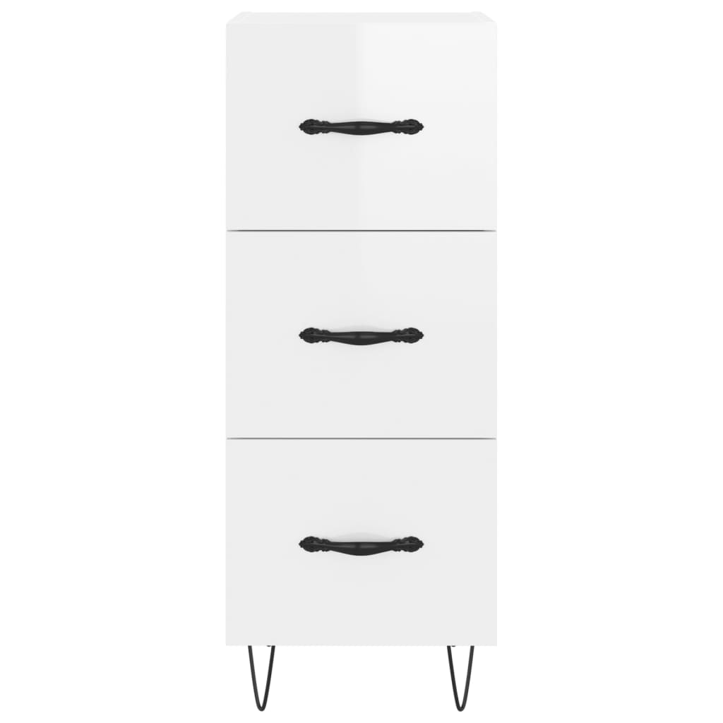 Dressoir 34,5x34x90 cm bewerkt hout hoogglans wit is nu te koop bij PeponiXL, paradijselijk wonen!