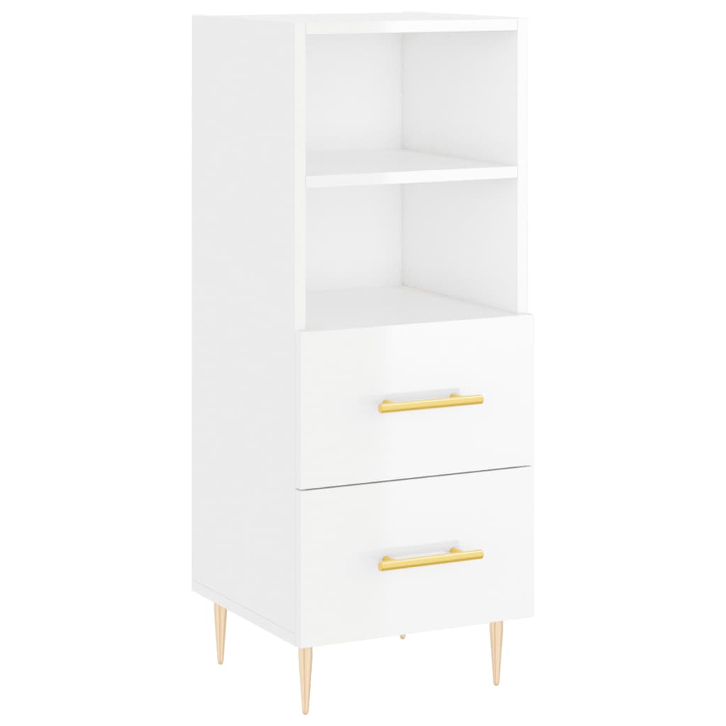 Dressoir 34,5x34x90 cm bewerkt hout hoogglans wit is nu te koop bij PeponiXL, paradijselijk wonen!