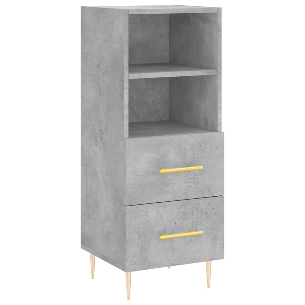 Dressoir 34,5x34x90 cm bewerkt hout betongrijs is nu te koop bij PeponiXL, paradijselijk wonen!