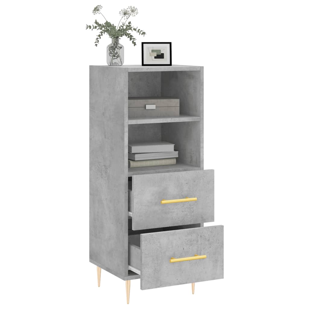 Dressoir 34,5x34x90 cm bewerkt hout betongrijs is nu te koop bij PeponiXL, paradijselijk wonen!