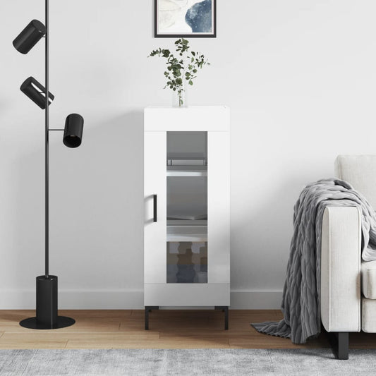 Dressoir 34,5x34x90 cm bewerkt hout hoogglans wit is nu te koop bij PeponiXL, paradijselijk wonen!