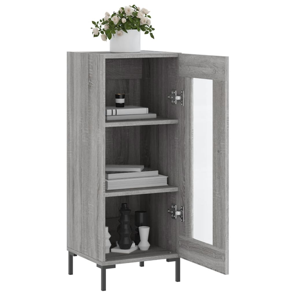 Dressoir 34,5x34x90 cm bewerkt hout grijs sonoma eikenkleurig is nu te koop bij PeponiXL, paradijselijk wonen!