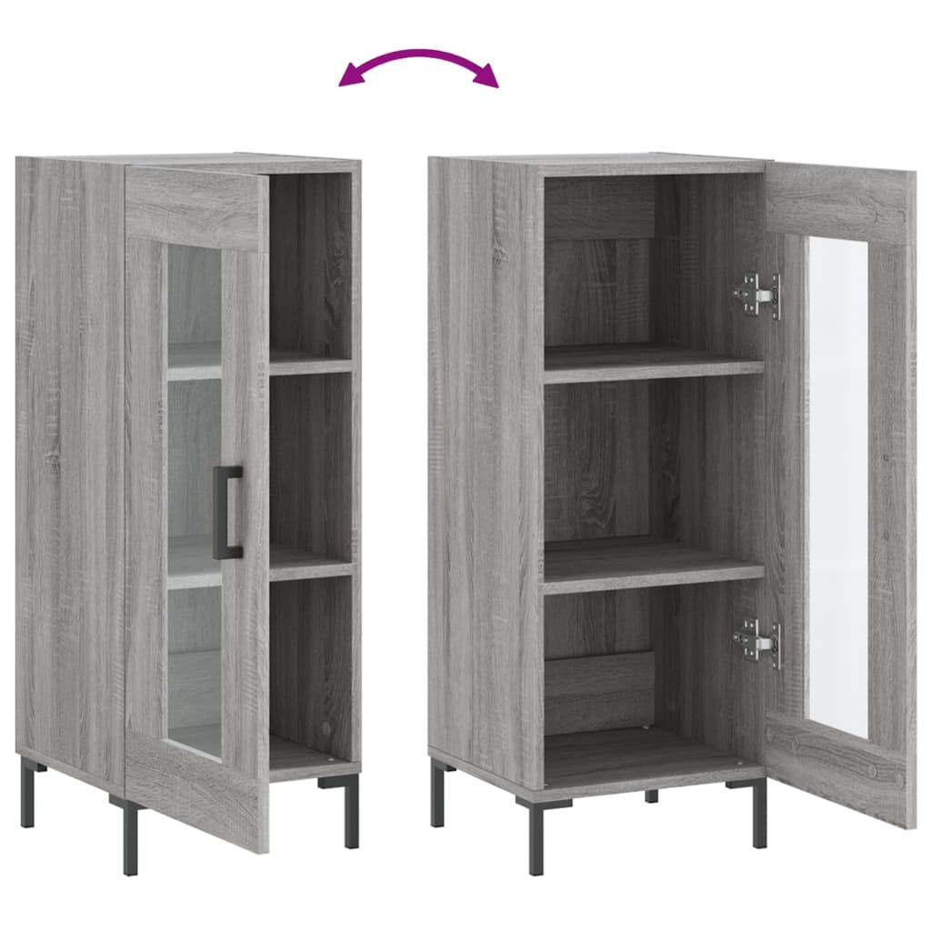 Dressoir 34,5x34x90 cm bewerkt hout grijs sonoma eikenkleurig is nu te koop bij PeponiXL, paradijselijk wonen!