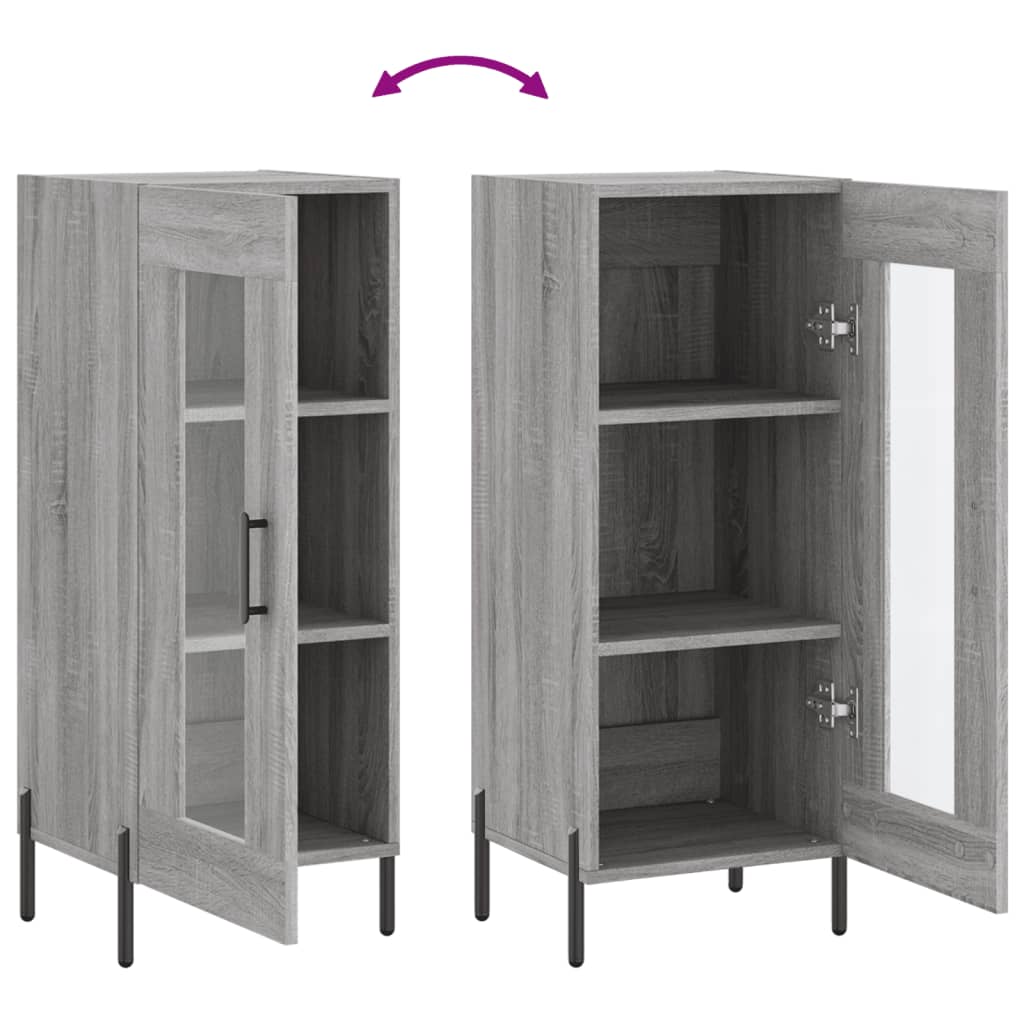 Dressoir 34,5x34x90 cm bewerkt hout grijs sonoma eikenkleurig is nu te koop bij PeponiXL, paradijselijk wonen!