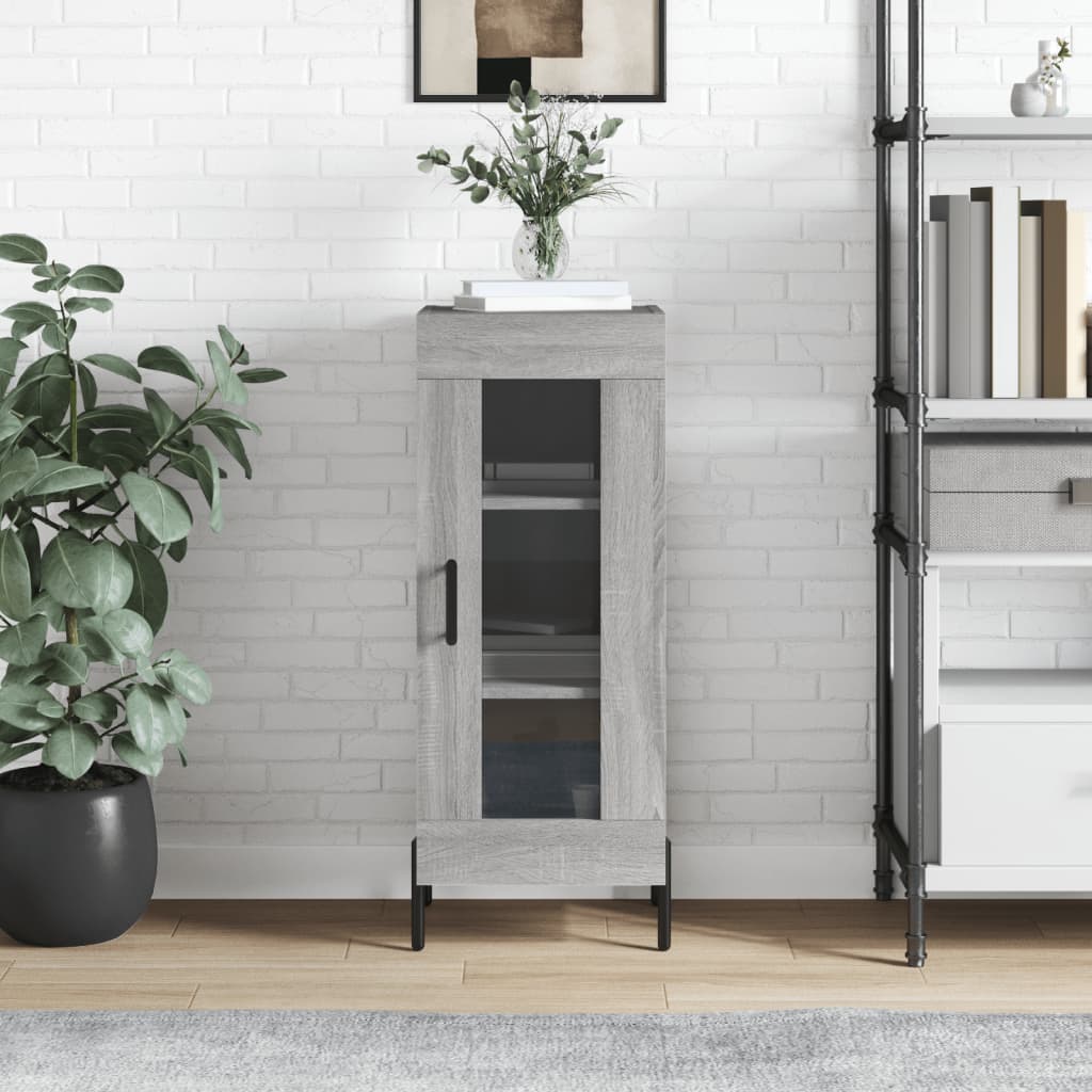 Dressoir 34,5x34x90 cm bewerkt hout grijs sonoma eikenkleurig is nu te koop bij PeponiXL, paradijselijk wonen!