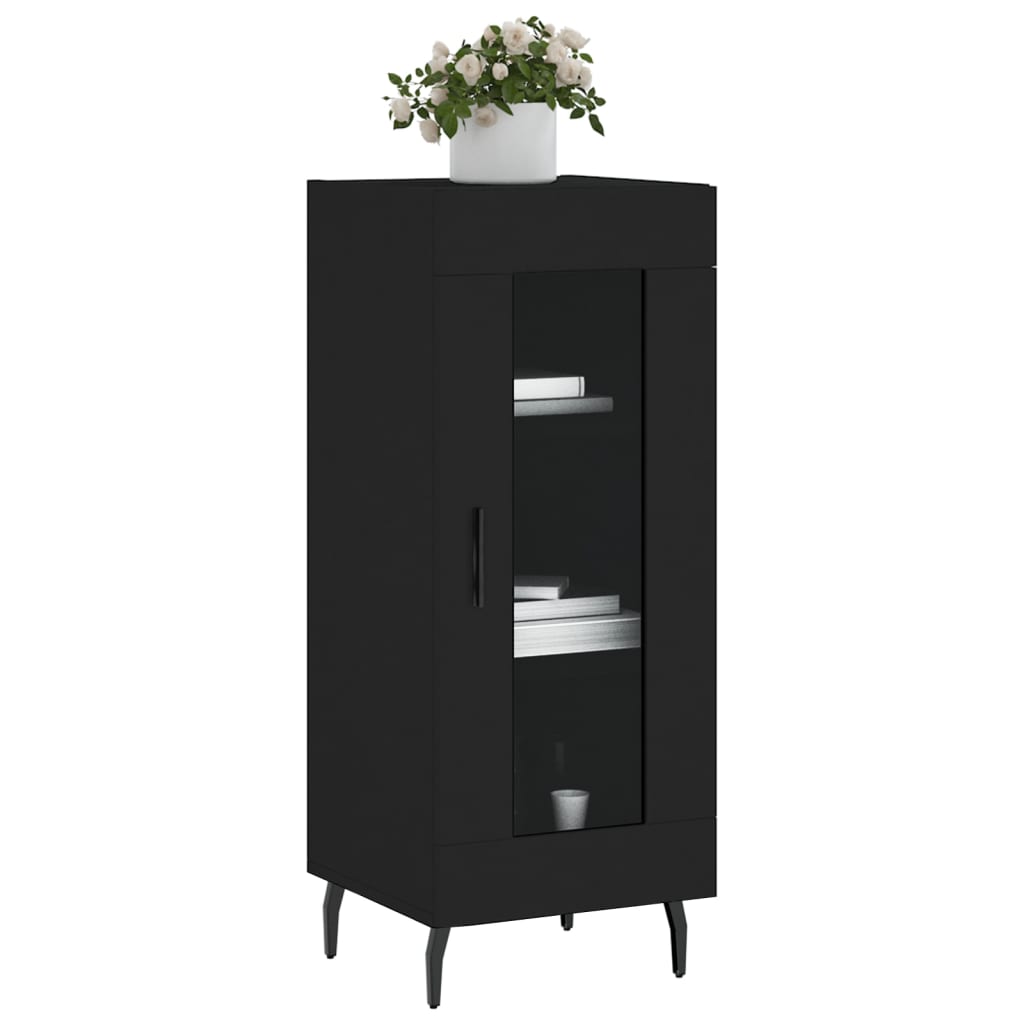 Dressoir 34,5x34x90 cm bewerkt hout zwart is nu te koop bij PeponiXL, paradijselijk wonen!