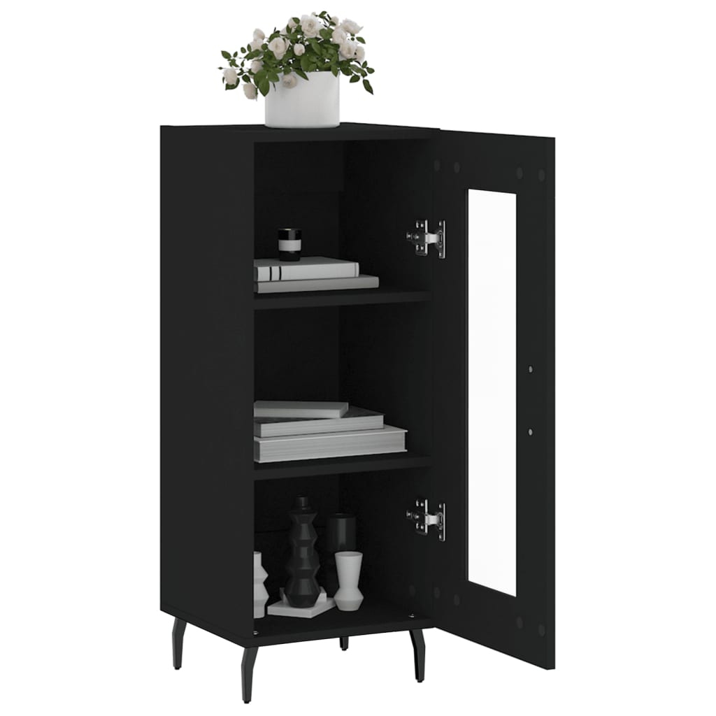 Dressoir 34,5x34x90 cm bewerkt hout zwart is nu te koop bij PeponiXL, paradijselijk wonen!