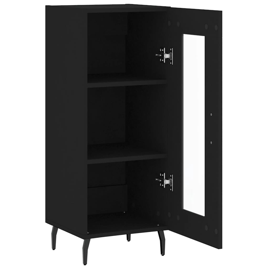 Dressoir 34,5x34x90 cm bewerkt hout zwart is nu te koop bij PeponiXL, paradijselijk wonen!