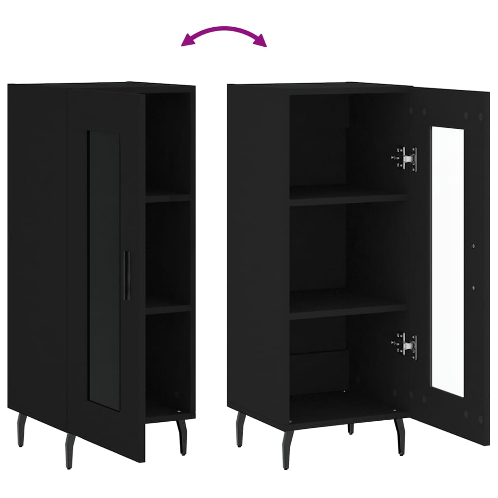 Dressoir 34,5x34x90 cm bewerkt hout zwart is nu te koop bij PeponiXL, paradijselijk wonen!