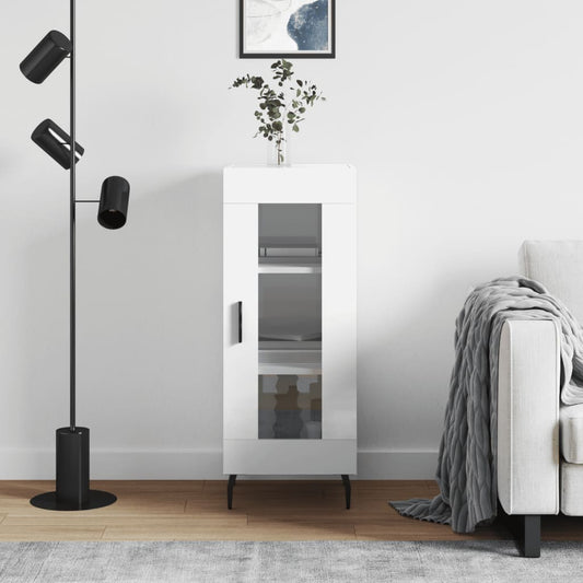 Dressoir 34,5x34x90 cm bewerkt hout hoogglans wit is nu te koop bij PeponiXL, paradijselijk wonen!