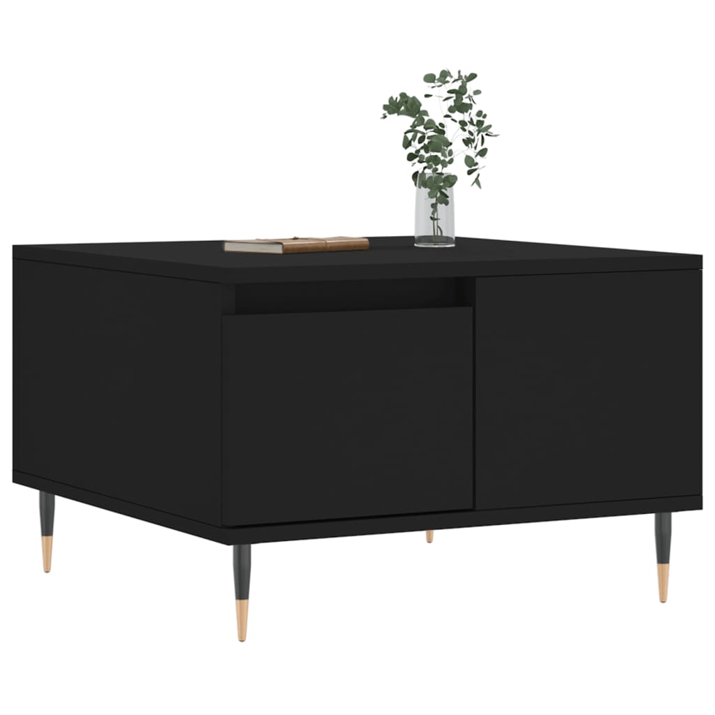 Salontafel 55x55x36,5 cm bewerkt hout zwart is nu te koop bij PeponiXL, paradijselijk wonen!
