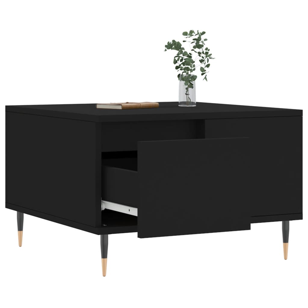Salontafel 55x55x36,5 cm bewerkt hout zwart is nu te koop bij PeponiXL, paradijselijk wonen!