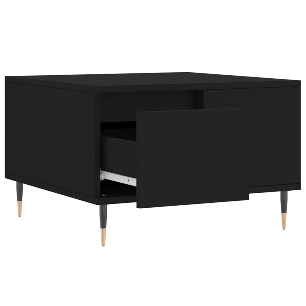 Salontafel 55x55x36,5 cm bewerkt hout zwart is nu te koop bij PeponiXL, paradijselijk wonen!