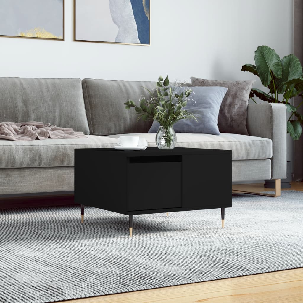 Salontafel 55x55x36,5 cm bewerkt hout zwart is nu te koop bij PeponiXL, paradijselijk wonen!