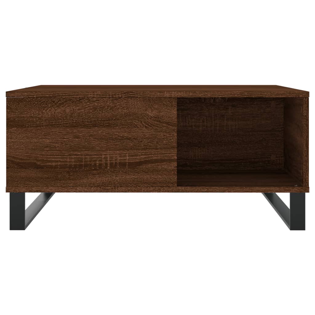 Salontafel 80x80x36,5 cm bewerkt hout bruin eikenkleur is nu te koop bij PeponiXL, paradijselijk wonen!