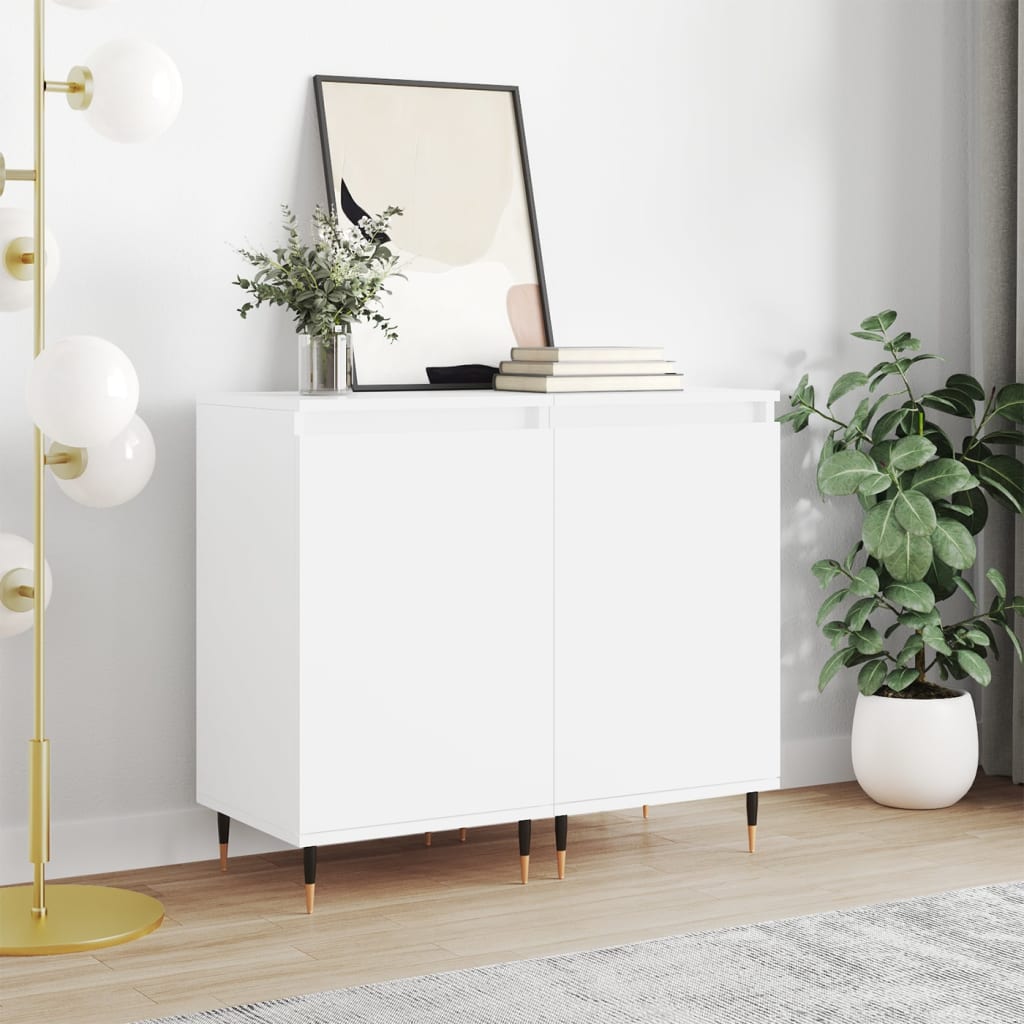 Dressoirs 2 st 40x35x70 cm bewerkt hout wit is nu te koop bij PeponiXL, paradijselijk wonen!