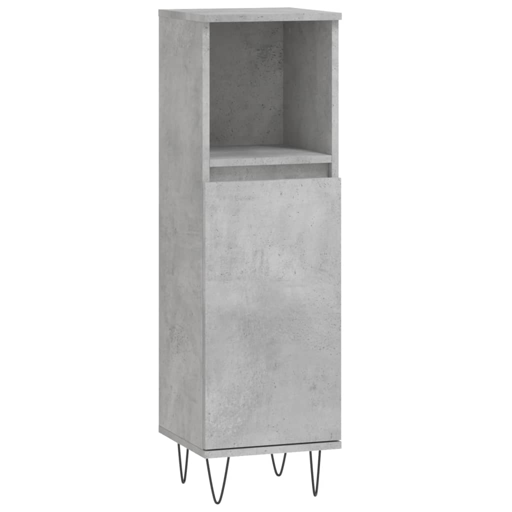 Badkamerkast 30x30x100 cm bewerkt hout betongrijs is nu te koop bij PeponiXL, paradijselijk wonen!