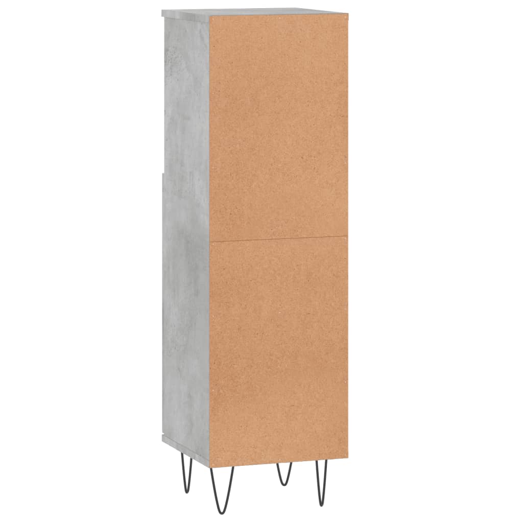 Badkamerkast 30x30x100 cm bewerkt hout betongrijs is nu te koop bij PeponiXL, paradijselijk wonen!