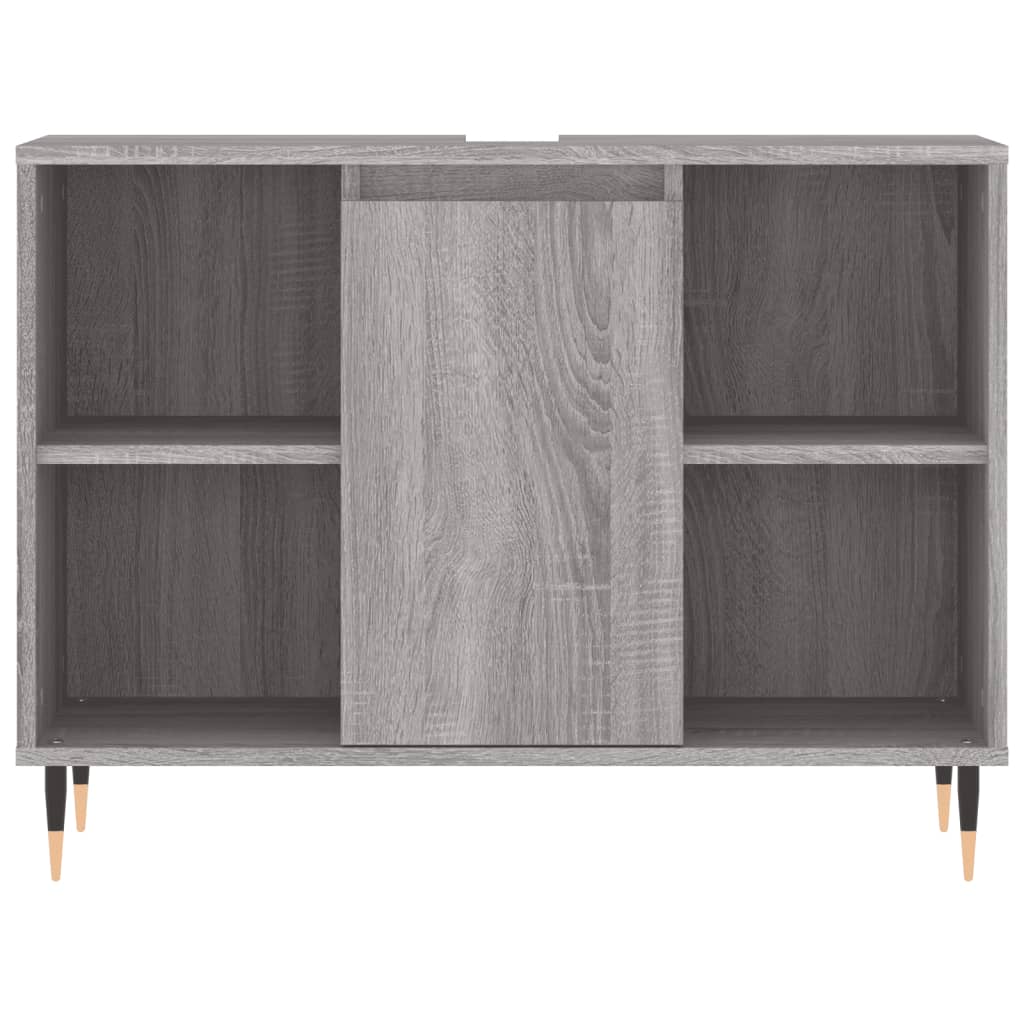 Badkamerkast 80x33x60 cm bewerkt hout grijs sonoma eikenkleurig is nu te koop bij PeponiXL, paradijselijk wonen!
