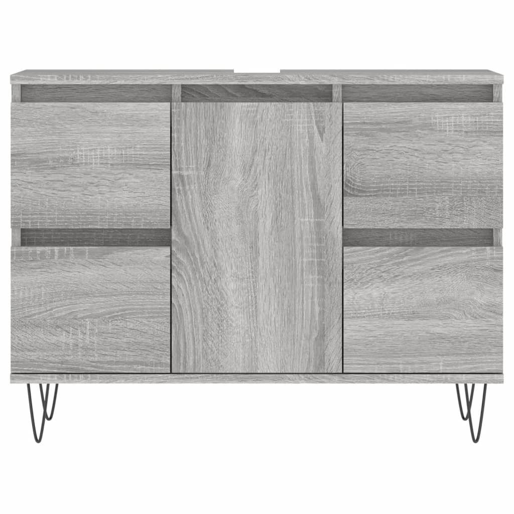 Badkamerkast 80x33x60 cm bewerkt hout grijs sonoma eikenkleurig is nu te koop bij PeponiXL, paradijselijk wonen!