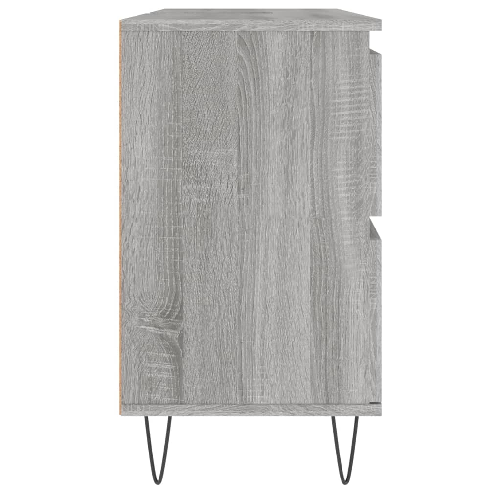 Badkamerkast 80x33x60 cm bewerkt hout grijs sonoma eikenkleurig is nu te koop bij PeponiXL, paradijselijk wonen!