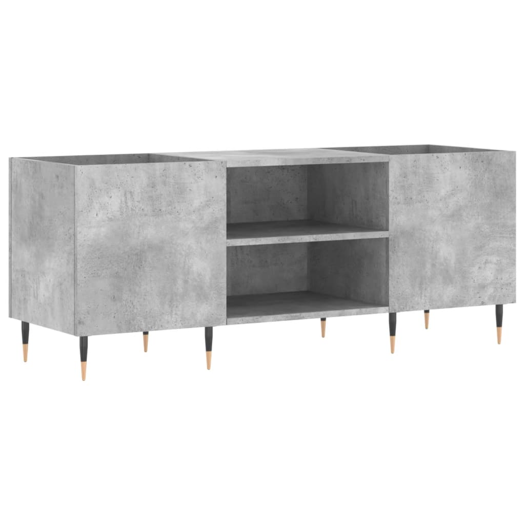 Platenkast 121x38x48 cm bewerkt hout betongrijs is nu te koop bij PeponiXL, paradijselijk wonen!