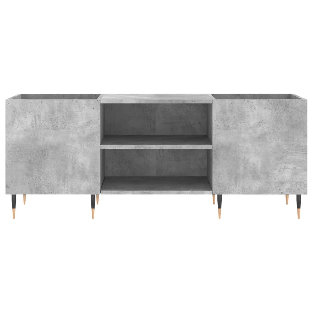 Platenkast 121x38x48 cm bewerkt hout betongrijs is nu te koop bij PeponiXL, paradijselijk wonen!