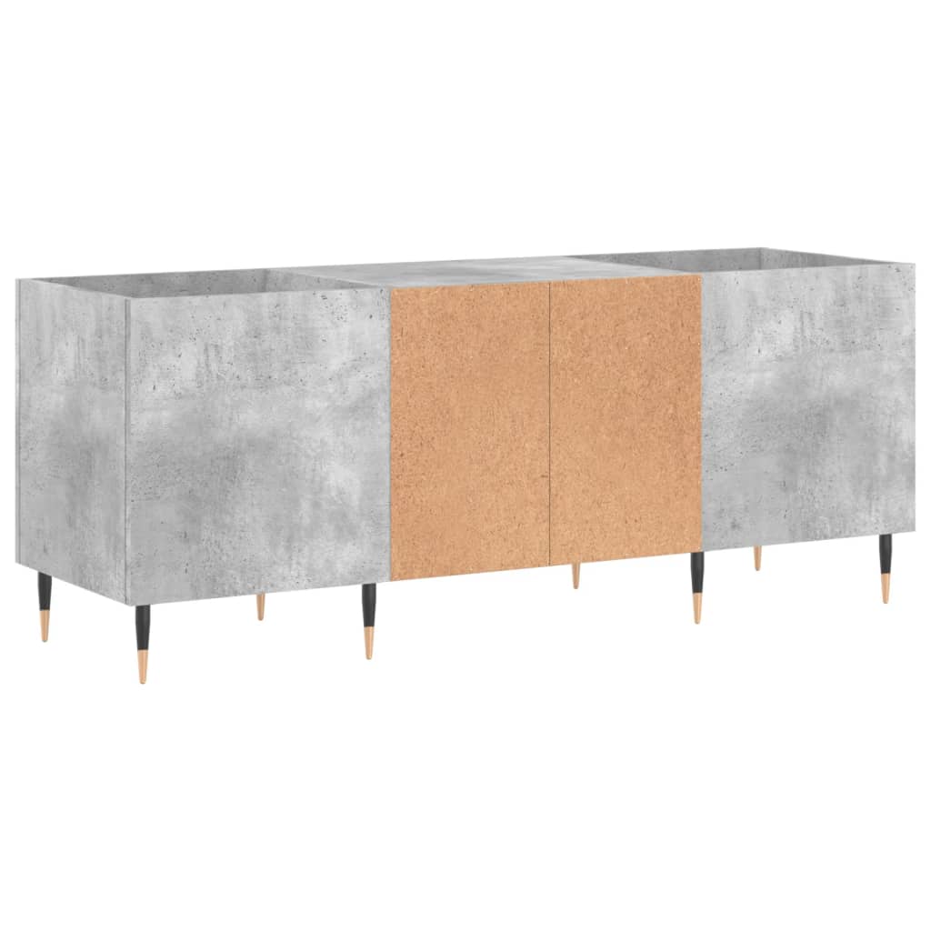 Platenkast 121x38x48 cm bewerkt hout betongrijs is nu te koop bij PeponiXL, paradijselijk wonen!