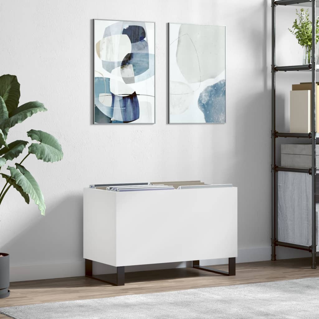 Platenkast 74,5x38x48 cm bewerkt hout wit is nu te koop bij PeponiXL, paradijselijk wonen!