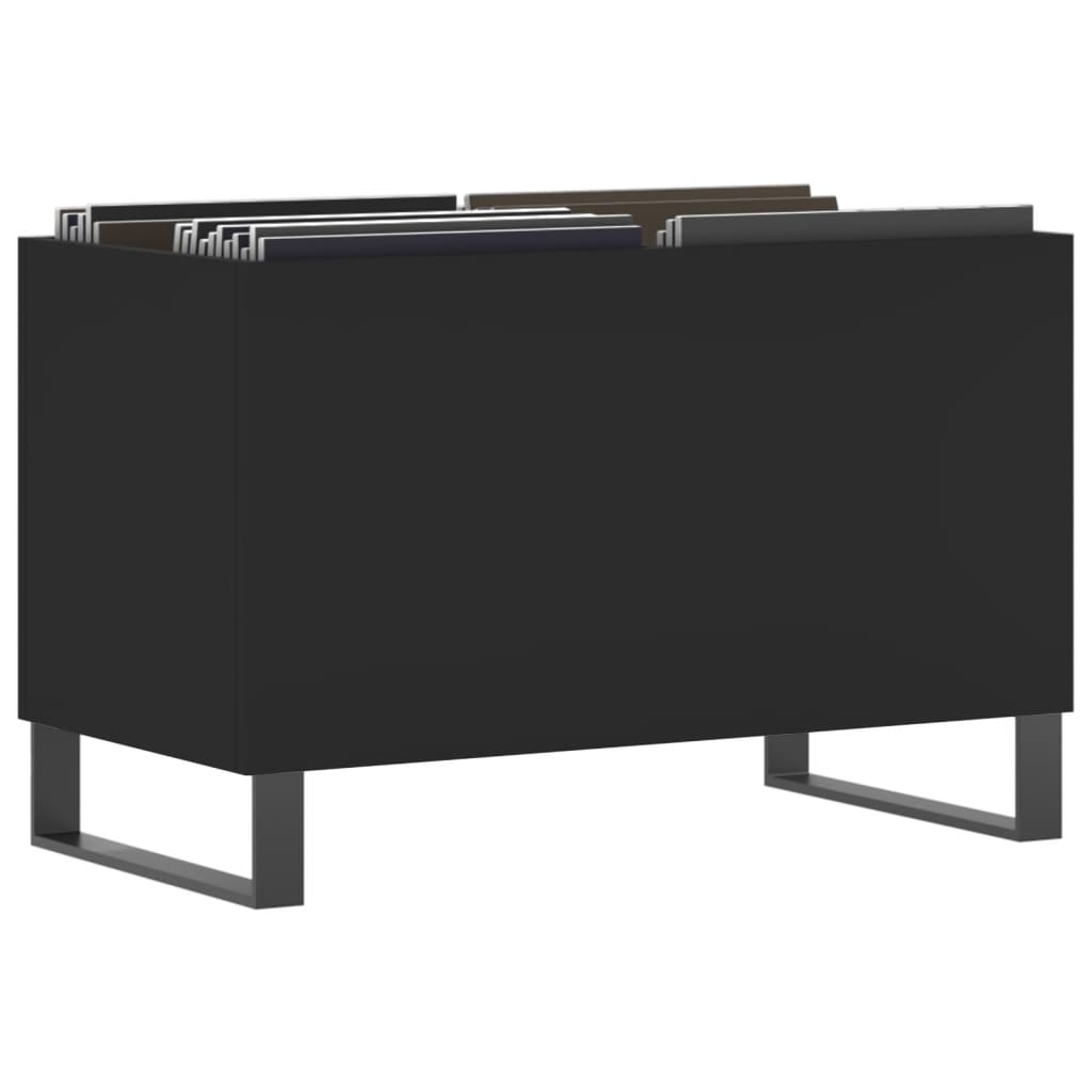 Platenkast 74,5x38x48 cm bewerkt hout zwart is nu te koop bij PeponiXL, paradijselijk wonen!