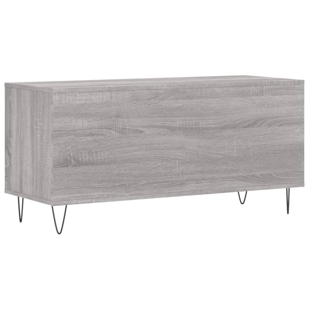 Platenkast 100x38x48 cm bewerkt hout grijs sonoma eikenkleurig is nu te koop bij PeponiXL, paradijselijk wonen!