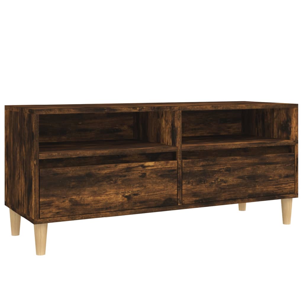 Tv-meubel 100x34,5x44,5 cm bewerkt hout gerookt eikenkleurig is nu te koop bij PeponiXL, paradijselijk wonen!