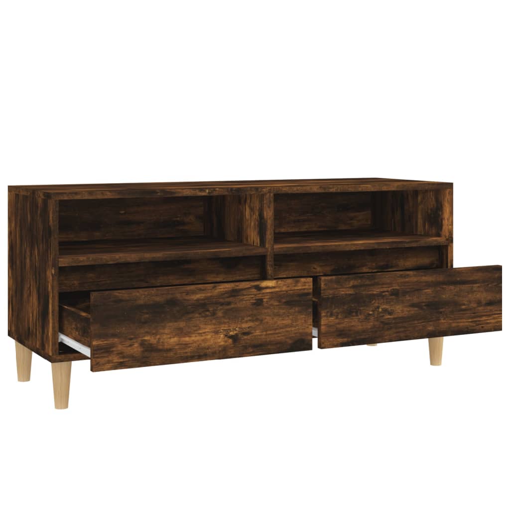 Tv-meubel 100x34,5x44,5 cm bewerkt hout gerookt eikenkleurig is nu te koop bij PeponiXL, paradijselijk wonen!